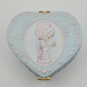 1996 Precious Moments Heart Shape Jewelry / Trinket Box